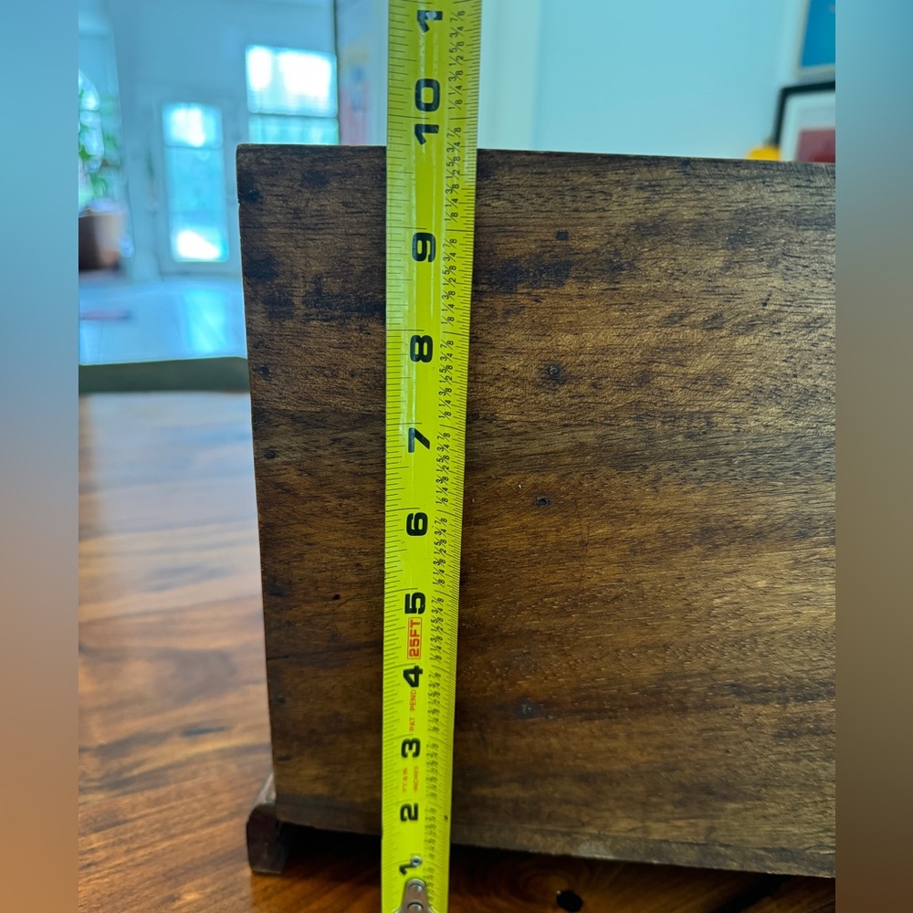 VINTAGE OLD RARE HANDMADE WOODEN LETTER / CARD RACK HOLDER WITH DRAWER 12.75” - Picture 13 of 13